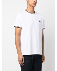 Мужская белая футболка с круглым вырезом с вышивкой от Fred Perry