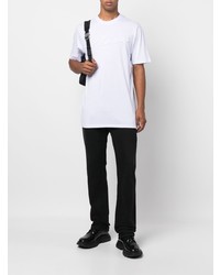 Мужская белая футболка с круглым вырезом с вышивкой от Philipp Plein