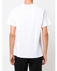 Мужская белая футболка с круглым вырезом с вышивкой от Billionaire