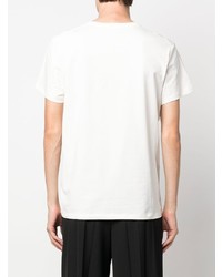 Мужская белая футболка с круглым вырезом с вышивкой от Jil Sander