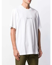 Мужская белая футболка с круглым вырезом с вышивкой от Oamc