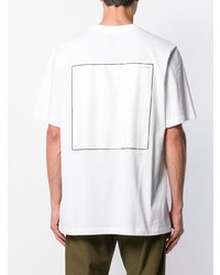Мужская белая футболка с круглым вырезом с вышивкой от Oamc