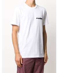 Мужская белая футболка с круглым вырезом с вышивкой от Moschino