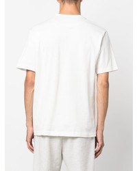 Мужская белая футболка с круглым вырезом с вышивкой от Eleventy