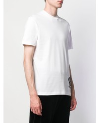 Мужская белая футболка с круглым вырезом с вышивкой от Versace
