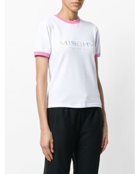 Женская белая футболка с круглым вырезом с вышивкой от Misbhv