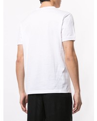 Мужская белая футболка с круглым вырезом с вышивкой от Giorgio Armani
