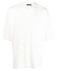 Мужская белая футболка с круглым вырезом с вышивкой от FIVE CM