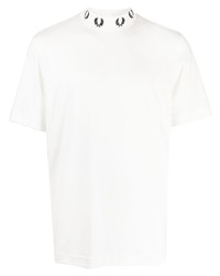 Мужская белая футболка с круглым вырезом с вышивкой от Fred Perry