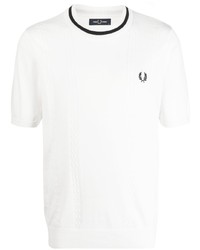 Мужская белая футболка с круглым вырезом с вышивкой от Fred Perry