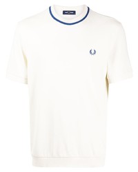 Мужская белая футболка с круглым вырезом с вышивкой от Fred Perry