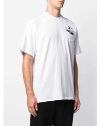 Мужская белая футболка с круглым вырезом с вышивкой от Gcds