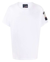 Мужская белая футболка с круглым вырезом с вышивкой от Greg Lauren X Paul & Shark