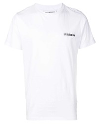 Мужская белая футболка с круглым вырезом с вышивкой от Han Kjobenhavn