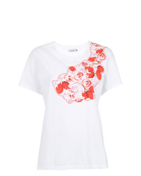 Женская белая футболка с круглым вырезом с вышивкой от Isolda