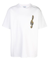 Мужская белая футболка с круглым вырезом с вышивкой от Just Don