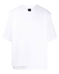 Мужская белая футболка с круглым вырезом с вышивкой от Juun.J