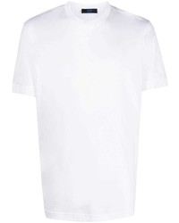 Мужская белая футболка с круглым вырезом с вышивкой от Kiton