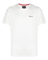 Мужская белая футболка с круглым вырезом с вышивкой от Kiton
