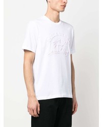 Мужская белая футболка с круглым вырезом с вышивкой от Paul & Shark