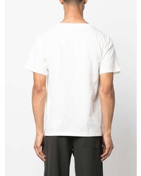 Мужская белая футболка с круглым вырезом с вышивкой от Bally