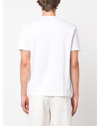 Мужская белая футболка с круглым вырезом с вышивкой от Eleventy