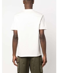 Мужская белая футболка с круглым вырезом с вышивкой от C.P. Company