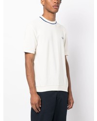 Мужская белая футболка с круглым вырезом с вышивкой от Fred Perry