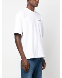 Мужская белая футболка с круглым вырезом с вышивкой от Axel Arigato