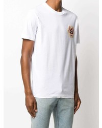 Мужская белая футболка с круглым вырезом с вышивкой от DSQUARED2