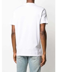 Мужская белая футболка с круглым вырезом с вышивкой от DSQUARED2