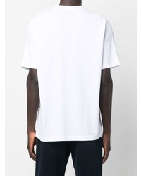 Мужская белая футболка с круглым вырезом с вышивкой от Lanvin