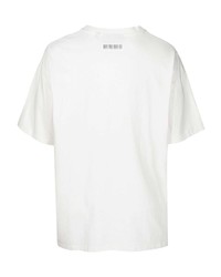 Мужская белая футболка с круглым вырезом с вышивкой от Mostly Heard Rarely Seen