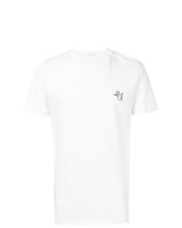 Мужская белая футболка с круглым вырезом с вышивкой от Low Brand