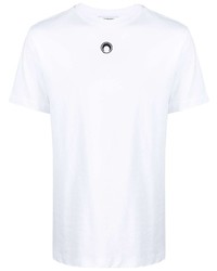 Мужская белая футболка с круглым вырезом с вышивкой от Marine Serre