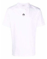 Мужская белая футболка с круглым вырезом с вышивкой от Marine Serre