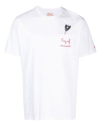Мужская белая футболка с круглым вырезом с вышивкой от MC2 Saint Barth