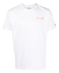 Мужская белая футболка с круглым вырезом с вышивкой от MC2 Saint Barth