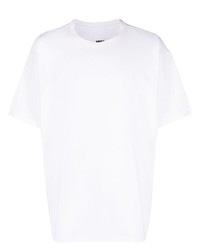 Мужская белая футболка с круглым вырезом с вышивкой от MM6 MAISON MARGIELA