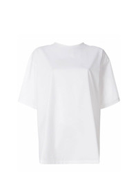 Женская белая футболка с круглым вырезом с вышивкой от MSGM