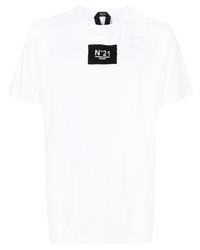 Мужская белая футболка с круглым вырезом с вышивкой от N°21