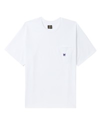 Мужская белая футболка с круглым вырезом с вышивкой от Needles
