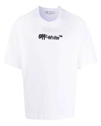 Мужская белая футболка с круглым вырезом с вышивкой от Off-White