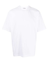 Мужская белая футболка с круглым вырезом с вышивкой от Stone Island