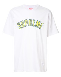 Мужская белая футболка с круглым вырезом с вышивкой от Supreme