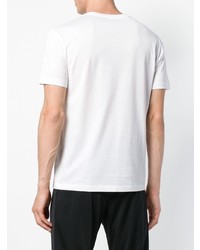 Мужская белая футболка с круглым вырезом с вышивкой от Versace