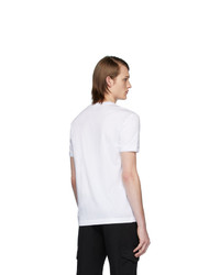 Мужская белая футболка с круглым вырезом с вышивкой от Dolce and Gabbana
