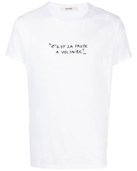 Мужская белая футболка с круглым вырезом с вышивкой от Zadig & Voltaire