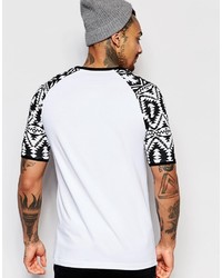 Мужская белая футболка с круглым вырезом с геометрическим рисунком от Asos