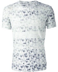 Мужская белая футболка с круглым вырезом с геометрическим рисунком от Paul Smith